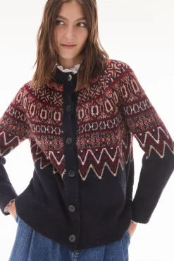 Jaqueta jacquard geométrica multicolor