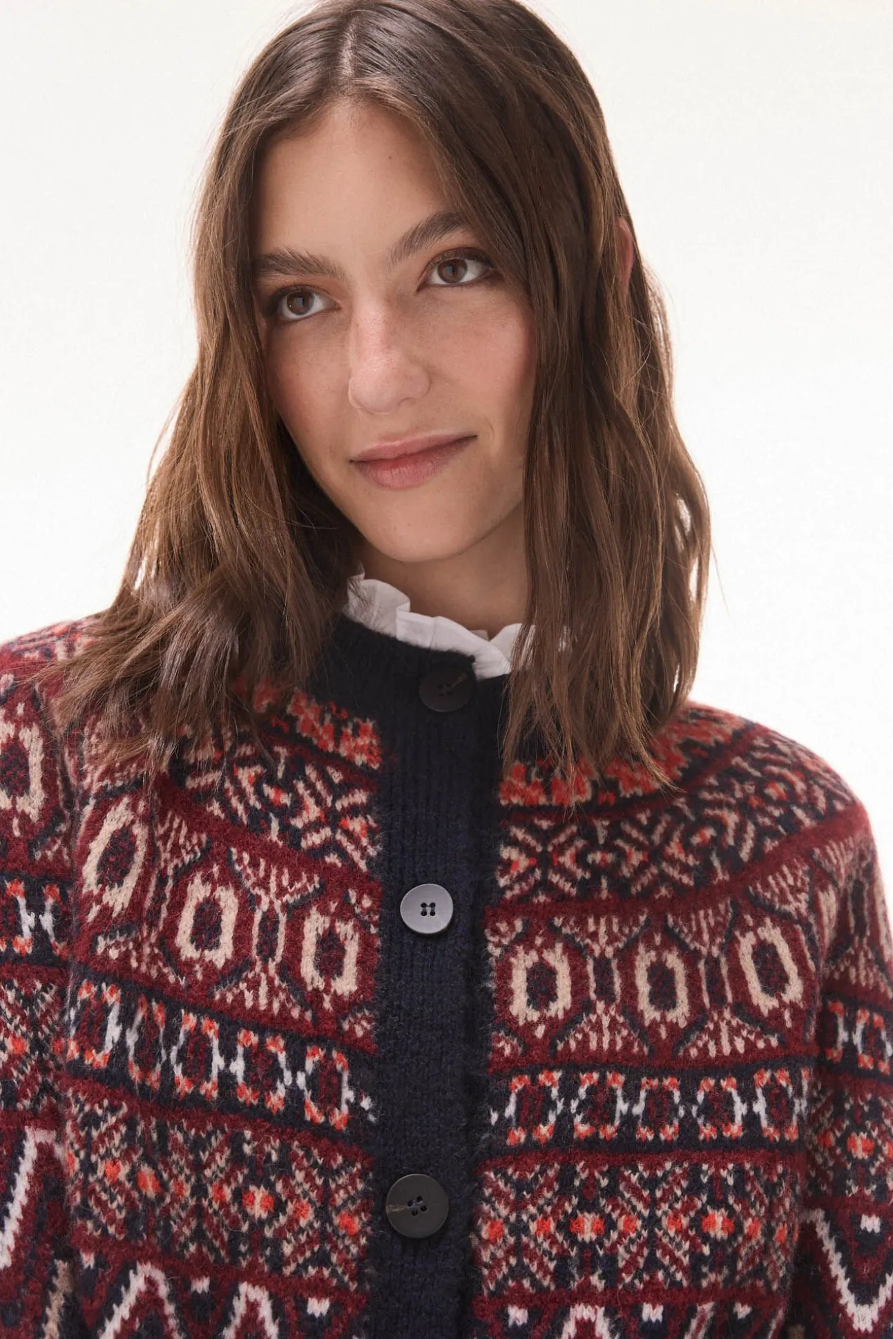 Jaqueta jacquard geométrica multicolor