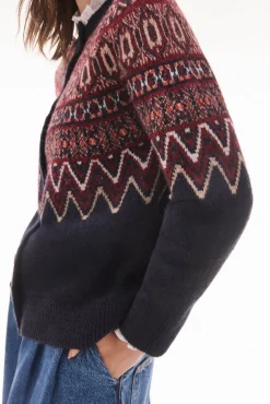 Jaqueta jacquard geométrica multicolor