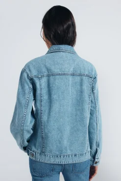 Jaqueta jeans de algodão oversized