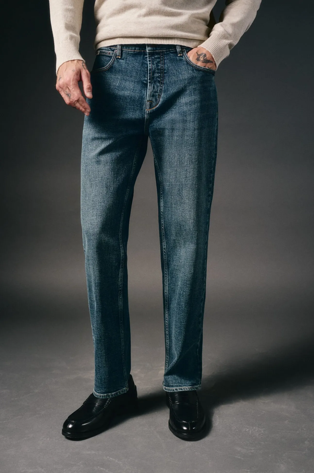Jeans corte reto