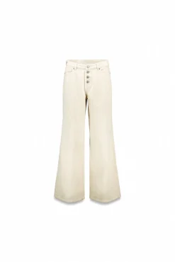 Jeans de botões largos