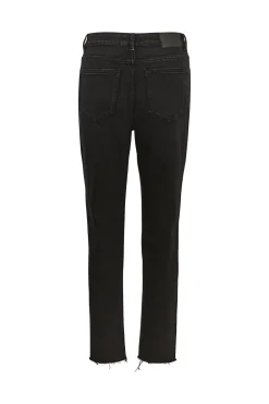 Jeans retas de cintura subida