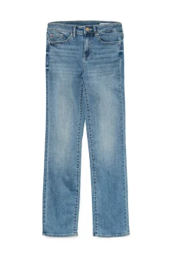 Jeans retas de cintura subida