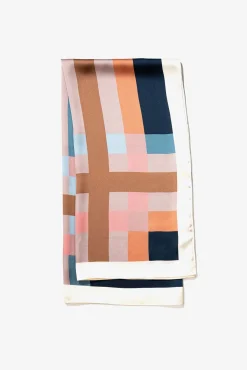 Lenço de cetim com estampado geométrica
