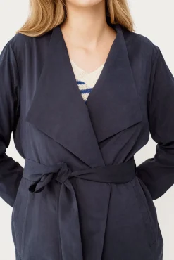 Long knotted trench coat