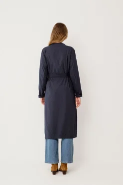 Long knotted trench coat