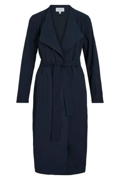 Long knotted trench coat