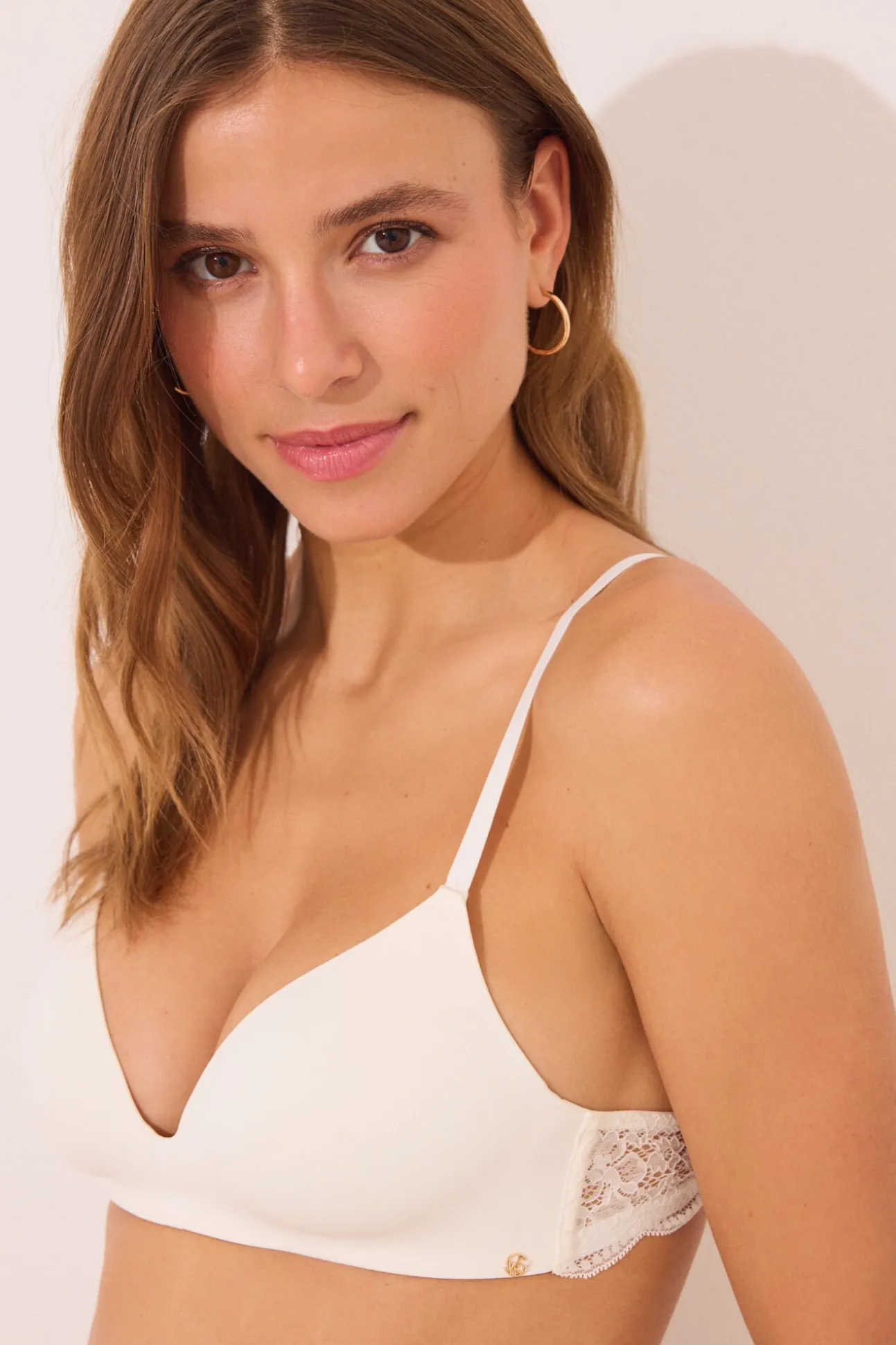 LOVELY Sutiã triangular enchimento branco