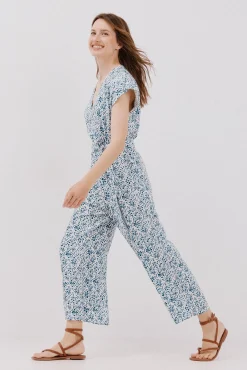 Macacão cruzado estampado