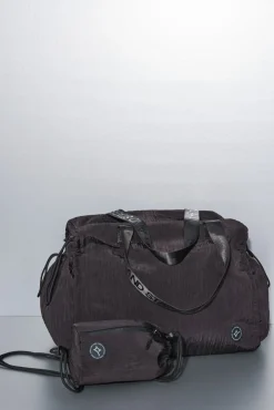 Mala de viagem de nylon acetinado preto