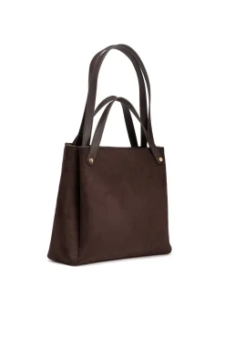 Mala tote bag com efeito camurça