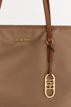 Mala tote bag de nylon com fecho-éclair