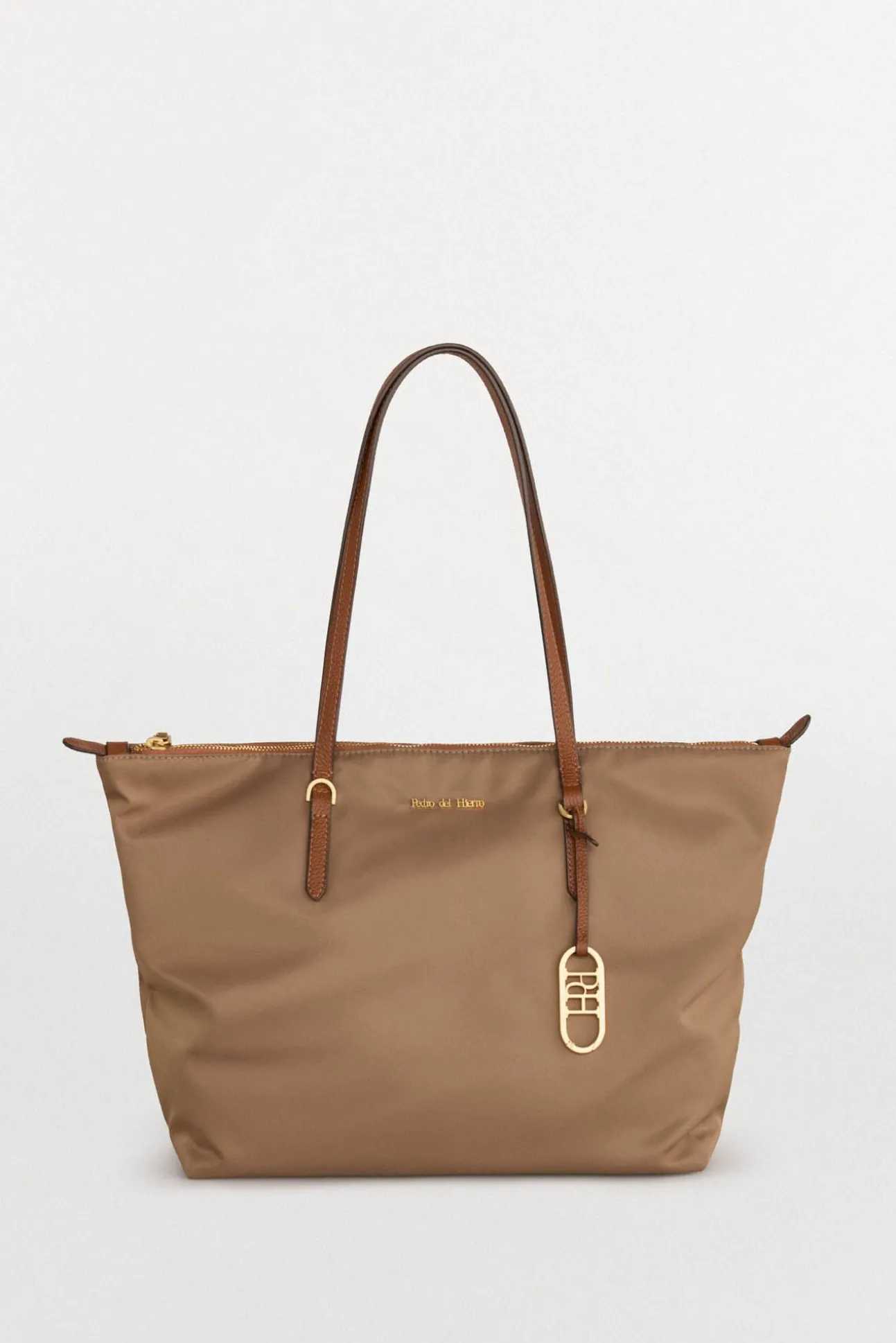 Mala tote bag de nylon com fecho-éclair