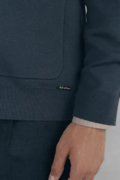 malha de malha de algodão com gola polo e botões