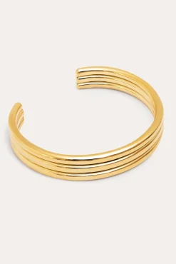 Maxi Line Gold Plated Steel Bracelet
