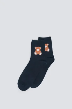Meia de urso de tecido felpudo