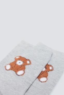 Meia de urso de tecido felpudo
