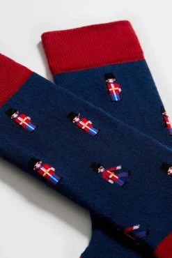 Meias Besocks de algodão orgânico azul marinho para gatos
