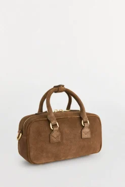 mini bolsa de boliche com mala de tiracolo de pele