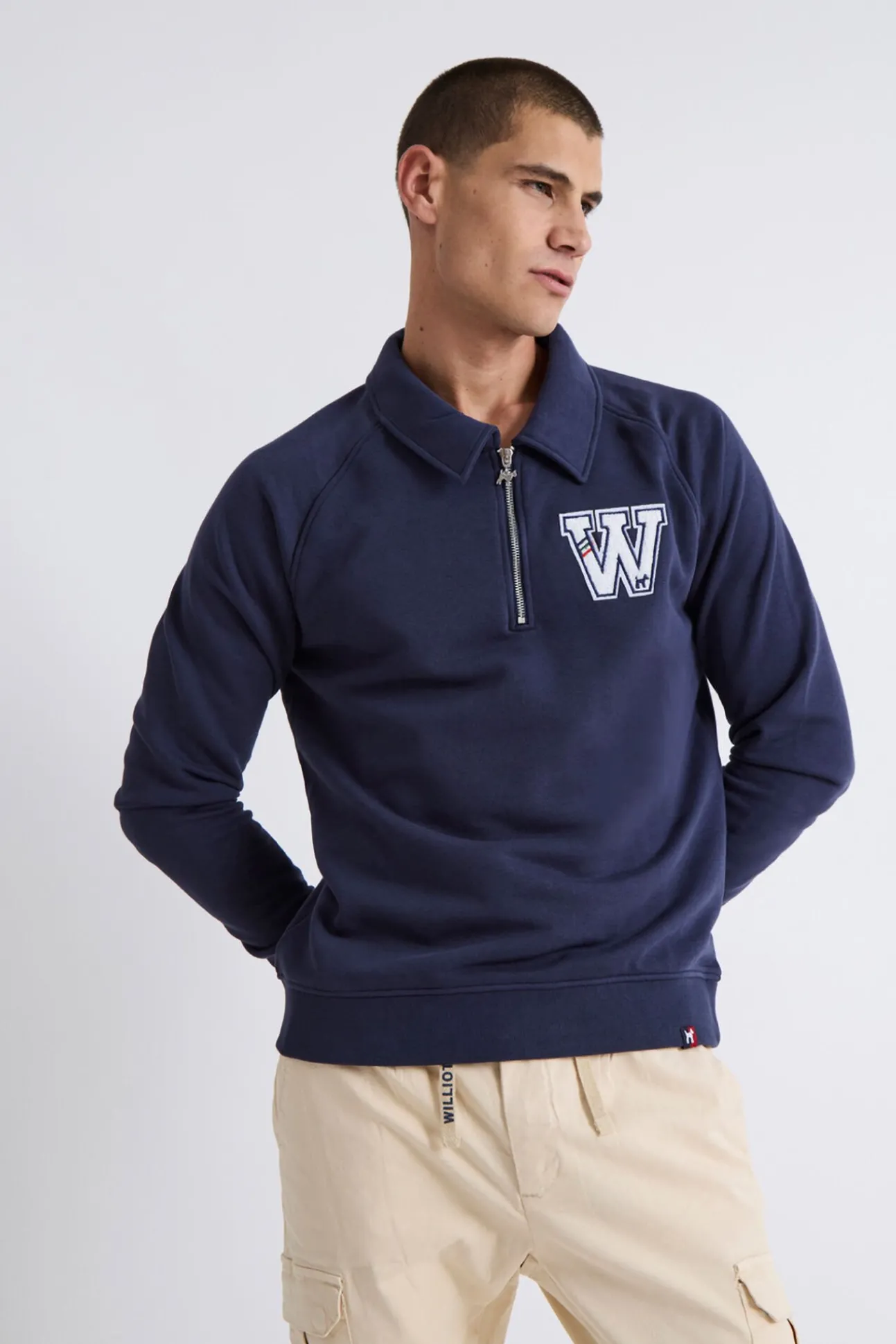 Moletom Polo Azul Marinho com Sweatshirt