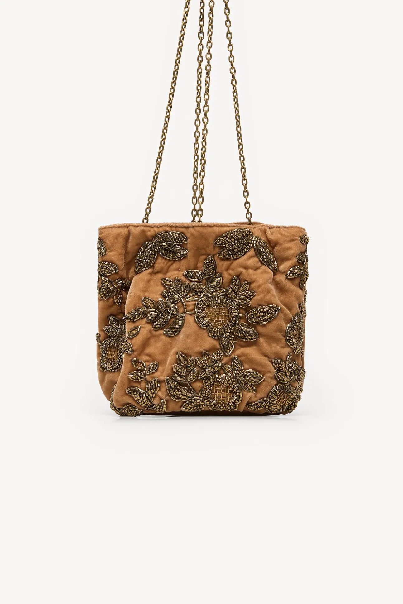 Nina. Bolsa de veludo e miçangas