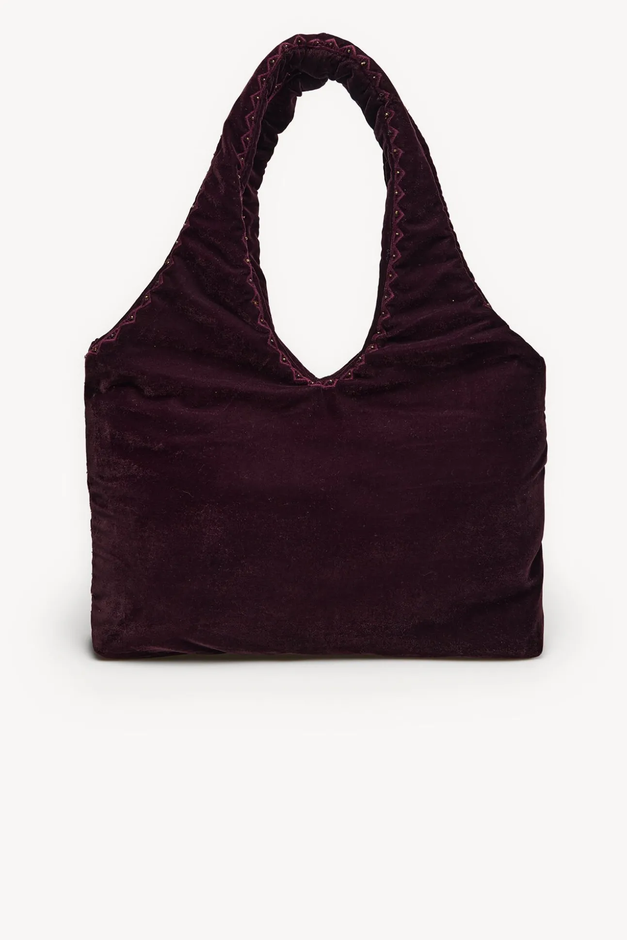 Nuria. Bolsa hobo de veludo bordado