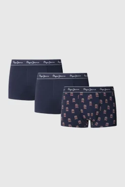 Pacote com 3 boxer com cós e logo