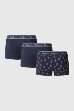 Pacote com 3 boxer com cós e logo