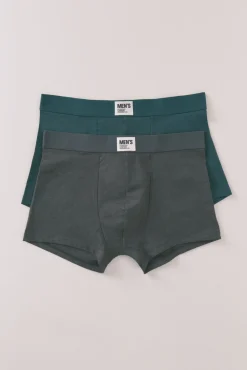 Pacote com 2 boxers verdes lisos