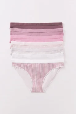 Pacote com 7 cuecas clássicas de algodão estampado rosa