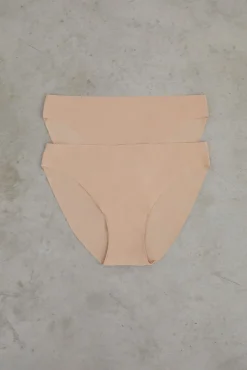 Pacote de 2 cuecas clássicas nude cortadas a laser