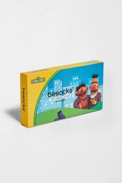 Pacote de 3 pares de meias Besocks de algodão orgânico SESAME STREET