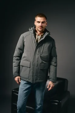 Parka acolchoada capuz