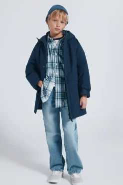 Parka azul marinho para meninos