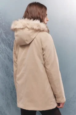Parka com capuz e zíper metálico Sorona Aura