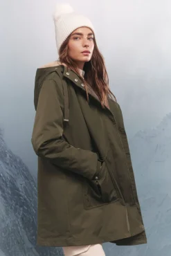 Parka com capuz repelente à água 2 em 1