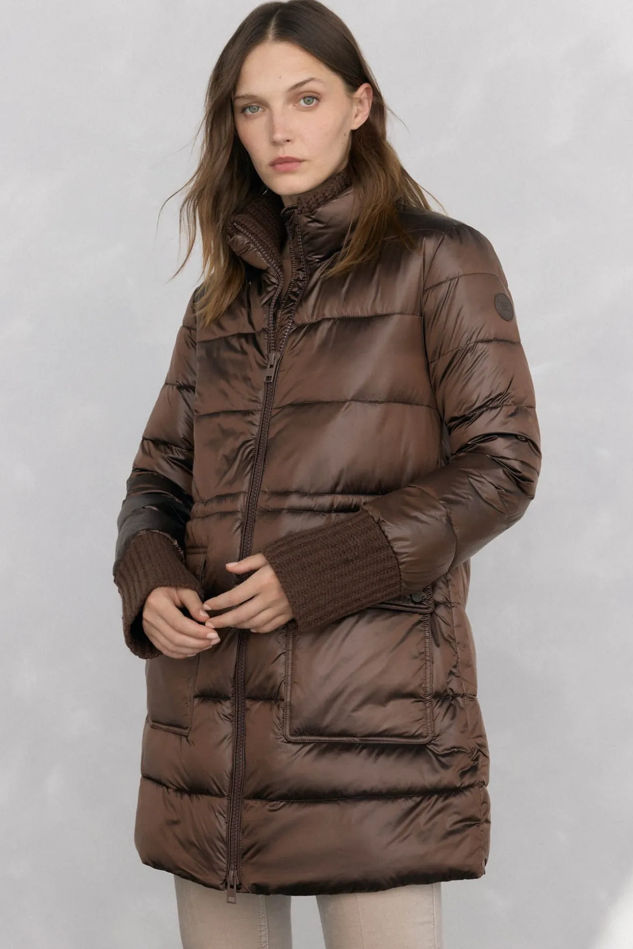 Parka comprida acolchoada