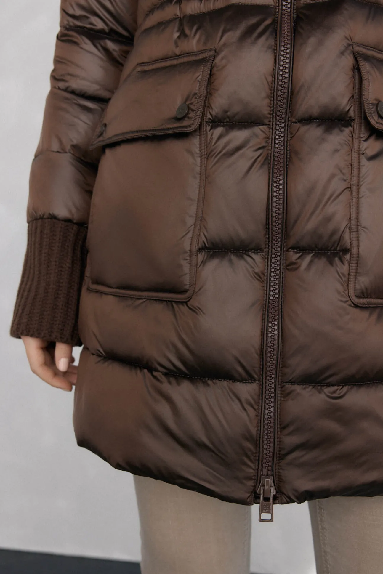Parka comprida acolchoada