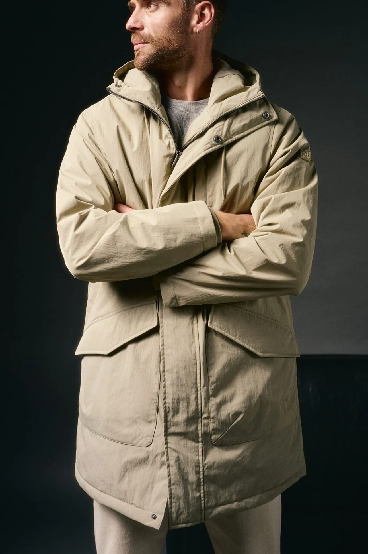 Parka comprida acolchoada