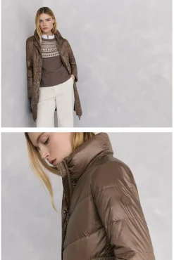 Parka comprida cinto