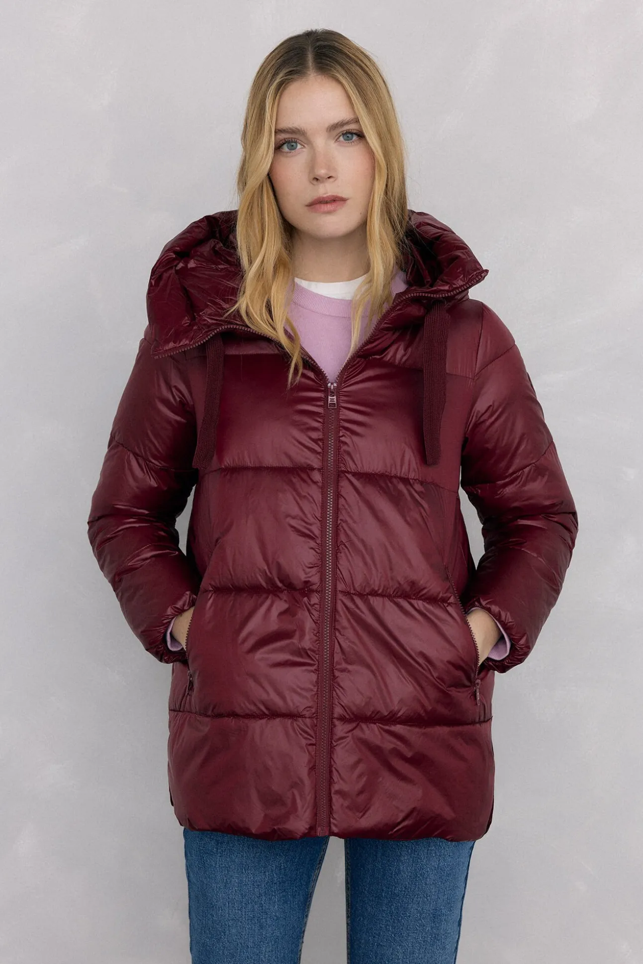 Parka curta capuz