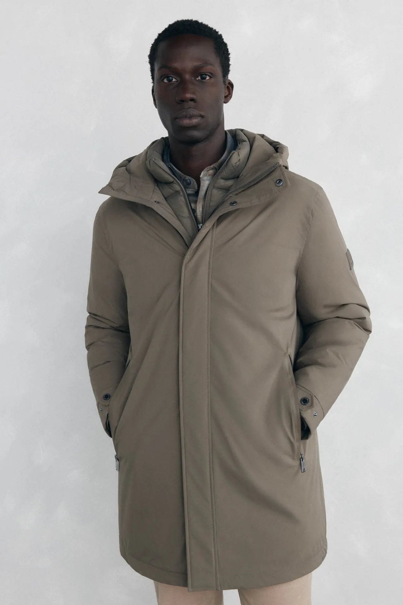 Parka curta capuz