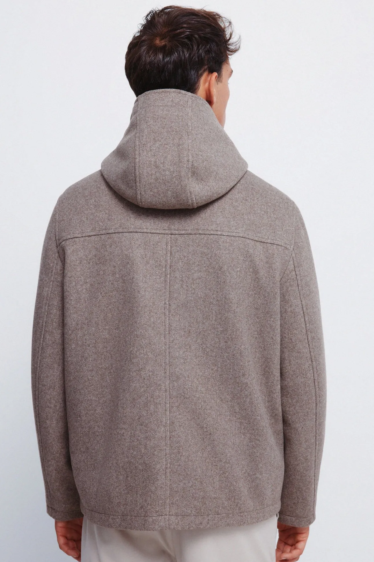 Parka curta com efeito de lã