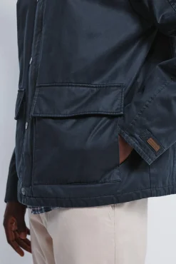 Parka curta com gola de veludo cotelê