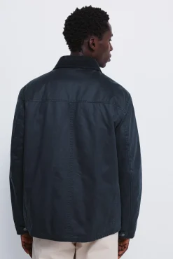 Parka curta com gola de veludo cotelê