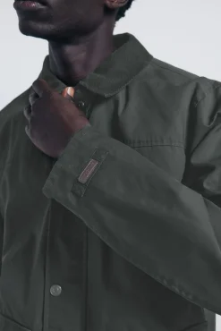 Parka curta de gola veludo