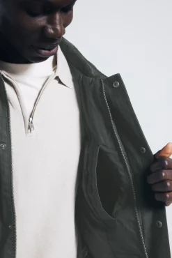 Parka curta de gola veludo