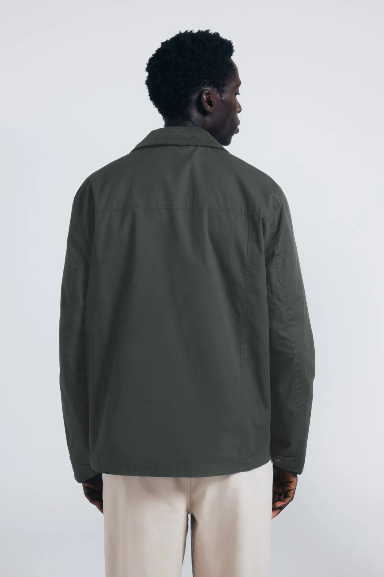 Parka curta de gola veludo