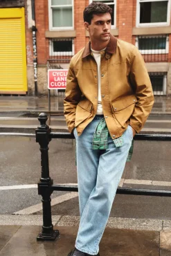 Parka curta de gola veludo